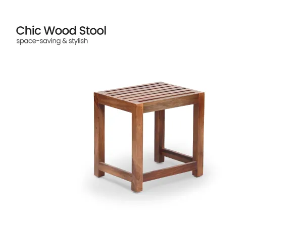 Nico Set of 2 Solid Wood Chairs and 2 Stools